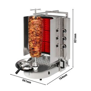 GGM GASTRO - Grill gyros/döner à gaz - avec verre ROBAX® - 6 brûleurs - max. 60 kg