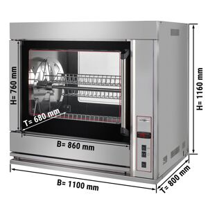 GGM GASTRO - Grill électrique rotatif PREMIUM - 10kW - avec 7 paniers rotatifs pour 42 poulets