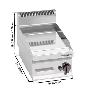 GGM GASTRO - Plaque à frire à gaz - 4 kW - Lisse - Hardchrom