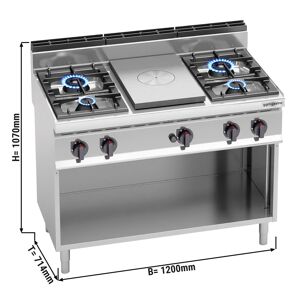 GGM GASTRO - Plaque chauffante & Cuisinière à gaz - 4 brûleurs - 28 kW