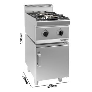 GGM GASTRO - Cuisinière à gaz - 7 kW - 2 brûleurs - incl. soubassement avec 1 porte