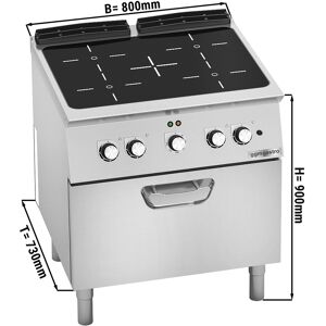 GGM GASTRO - Cuisinière à infrarouge - 12,8 kW - 4 plaques de cuisson - Four électrique inclus - 4,7 kW