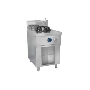GGM Gastro - Cuisiniere wok a gaz - 14 kW - 1 zone de cuisson - incl. 1 mini colonne d'eau Argent