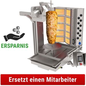 GGM Gastro - Robot kebab au gaz - 10 bruleurs - max. 150 kg Argent