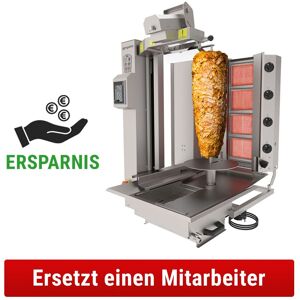 GGM Gastro - Robot kebab a gaz - 4 bruleurs - max. 95 kg Argent