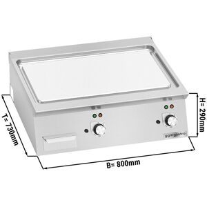 GGM Gastro - Plaque a frire electrique - 9,6 kW - Lisse Argent