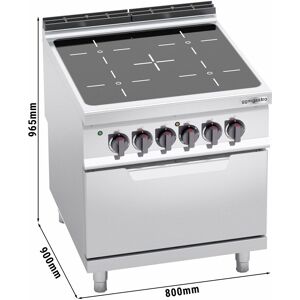 GGM Gastro - Four a infrarouges - 16 kW - 4 plaques de cuisson - Four electrique statique inclus - 7,5 kW Argent