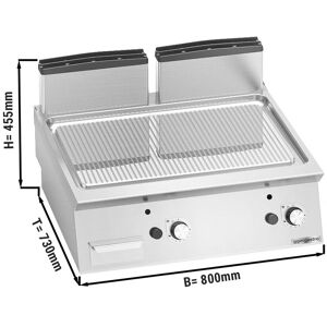 GGM Gastro - Plaque a frire a gaz - 13,8 kW - Rainure Argent