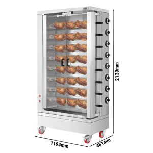 GGM Gastro - Grill de poulet a gaz - 51,73kW - avec 8 brochettes pour jusqu'a 48 poulets