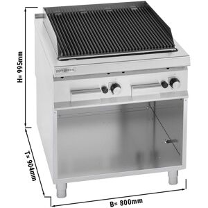 GGM Gastro - Grill a gaz en pierre de lave - 18 kW - Grille en fonte Argent