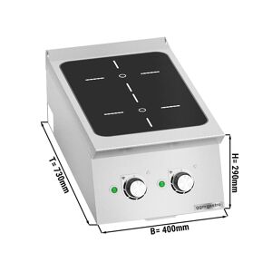 GGM Gastro - Cuisiniere a induction - 7 kW - 2 plaques de cuisson Argent