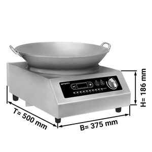 GGM Gastro - (4 pieces) Wok cuisiniere a induction - 3,5 kW - WOK inclus Argent