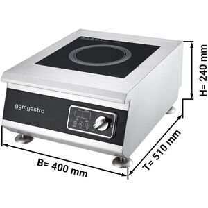 GGM Gastro - Plaque de cuisson a induction simple 5 kW - Lot de 2 pieces Argent