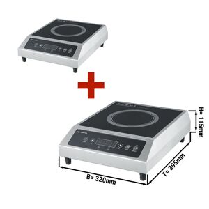 GGM Gastro - Plaque de cuisson a induction simple 2,7 kW - Lot de 2 pieces Argent