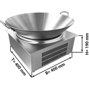 GGM Gastro - Cuisiniere a induction pour wok - 3,5 kW - wok inclus Argent