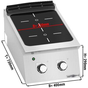 GGM Gastro - Four a infrarouge - 6,4 kW - 2 plaques de cuisson Argent