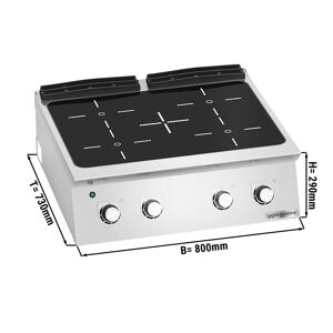 GGM Gastro - Four a infrarouges - 12,8 kW - 4 plaques de cuisson Argent