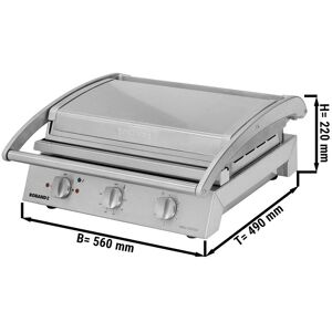 GGM Gastro - ROBAND Grill de contact Grill a hamburgers - 3,1 kW - Haut & Bas lisse - Surface de cuisson : 500x275mm Argent