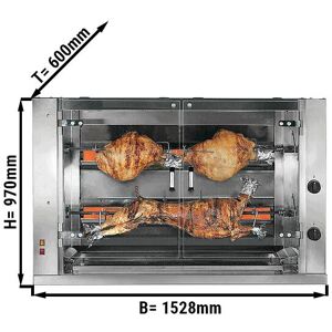 GGM Gastro - Grill d'agneau et cochon au gaz - 20kW - avec 2 broches Argent