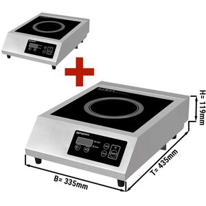 GGM Gastro - (2 pieces) Cuisiniere a induction - 3,5 kW Argent