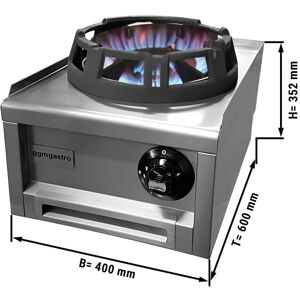 GGM Gastro - Wok a gaz - 12 kW - 1 bruleur - Ø 285 mm Argent