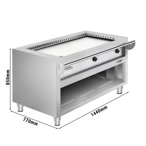 GGM GASTRO - Grill Teppanyaki à gaz - 8,5 kW - Plaque de cuisson Lisse