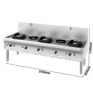 GGM GASTRO - Cuisinière wok à gaz - 100 kW - 3+2 zones de cuisson