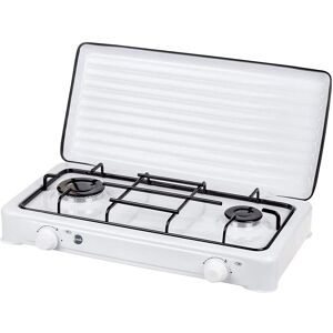 SML-KN-02/1K Cuisinière à gaz portable pour le camping, réchaud portable, 2 brûleurs réglable Blanc - Blanc - MPM - Publicité