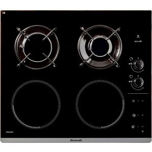 Brandt BPI6413BM - Table de cuisson mixte induction et gaz - 4 plaques de cuisson - Niche - largeur : 56 cm - profondeur : 49 cm - noir - Publicité