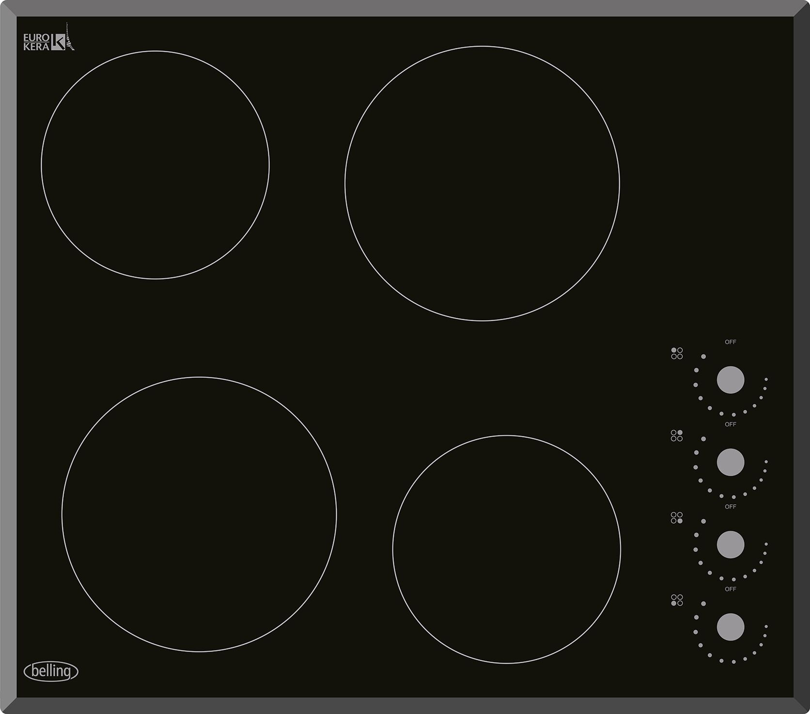 Belling BCH60RB 60cm Manual Control Ceramic Hob - Black