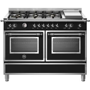 Ⓜ️🔵🔵🔵 BERTAZZONI HER126G2ENET - Piano cottura a gas, 6 Fuochi, Serie Heritage, Nero Opa