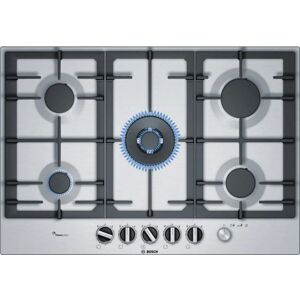 Bosch Serie 6 PCQ7A5M90 piano cottura Acciaio inossidabile Da incasso 75 cm Gas 5 Fornello(i)