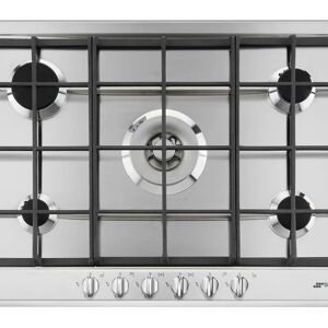 SMEG Piano cottura 5 Fuochi incasso a gas 1 Wok Doppia Corona 73 cm Inox P272XGH