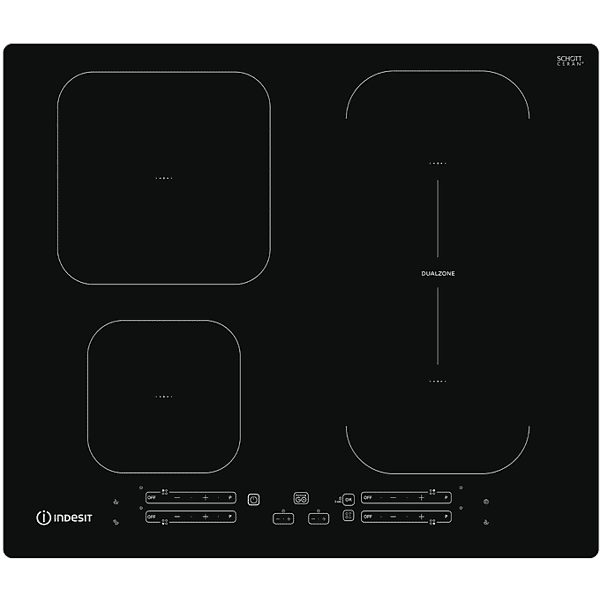 indesit piano cottura a induzione  ib 65b60 ne, 4 zone cottura, 59 cm x 51