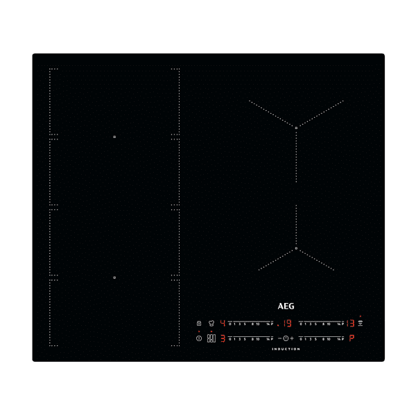 aeg piano cottura a induzione  ike64473ib, 4 zone cottura, 58 cm x 51