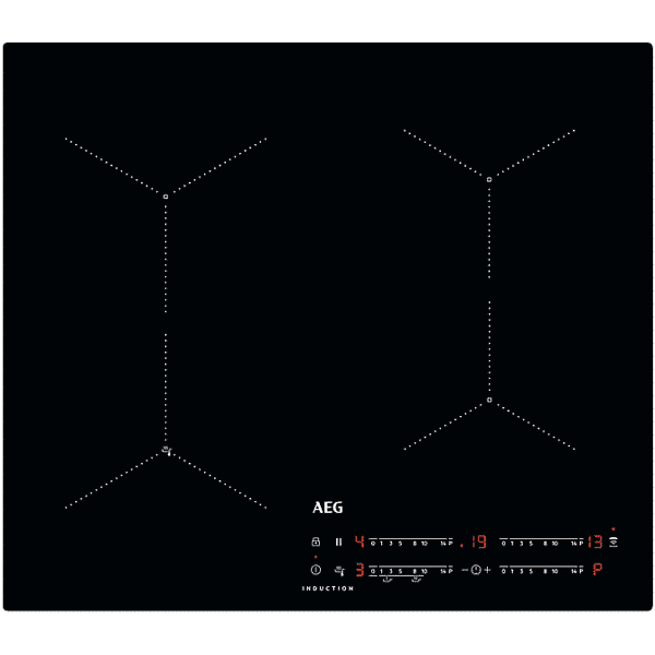 aeg piano cottura a induzione  iae64433ib, 4 zone cottura, 58 cm x 51
