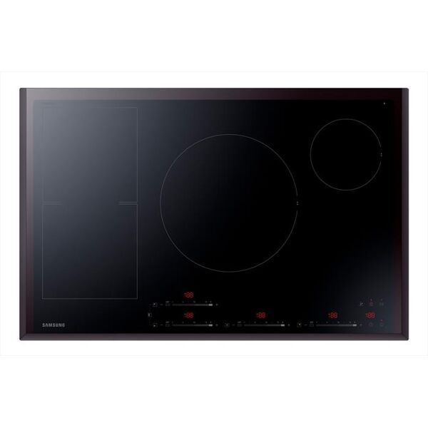 samsung piano cottura induzione nz84f7nc6ab/et 80 cm-vetro ceramica nero