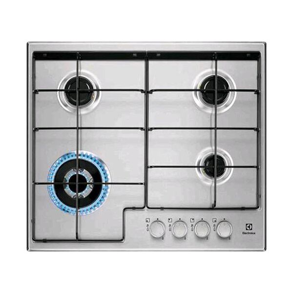 electrolux egs6434x piano cottura 4 fuochi a gas (1 bruciatore wok) colore inox larghezza 60 cm - egs6434x