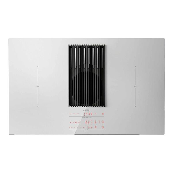 elica prf0147775 piano cottura a induzione con cappa integrata filtrante e bilancia 4 fuochi (2 bridge zone) larghezza 83 cm colore bianco - nikolatesla libra wh/f/83