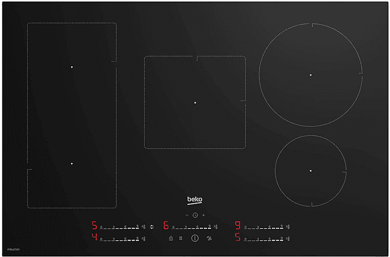 Beko PIANO COTTURA A INDUZIONE  HII85720UFT, 5 zone cottura, 78 cm x 52