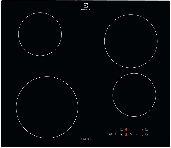 electrolux piano cottura a induzione  eib60424ck, 4 zone cottura, 59 cm x 52