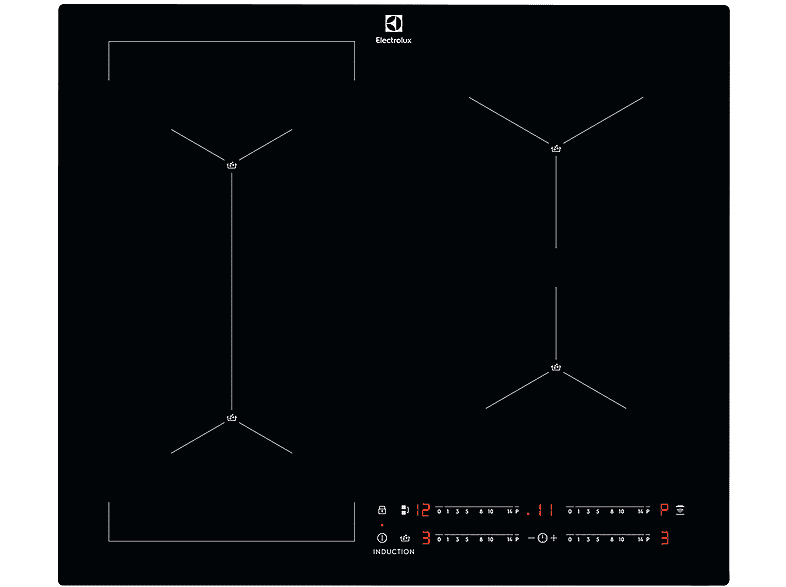 electrolux piano cottura a induzione  eis62449c, 4 zone cottura, 59 cm x 52