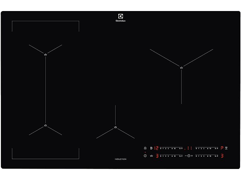 electrolux piano cottura a induzione  eis82449c, 4 zone cottura, 78 cm x 52