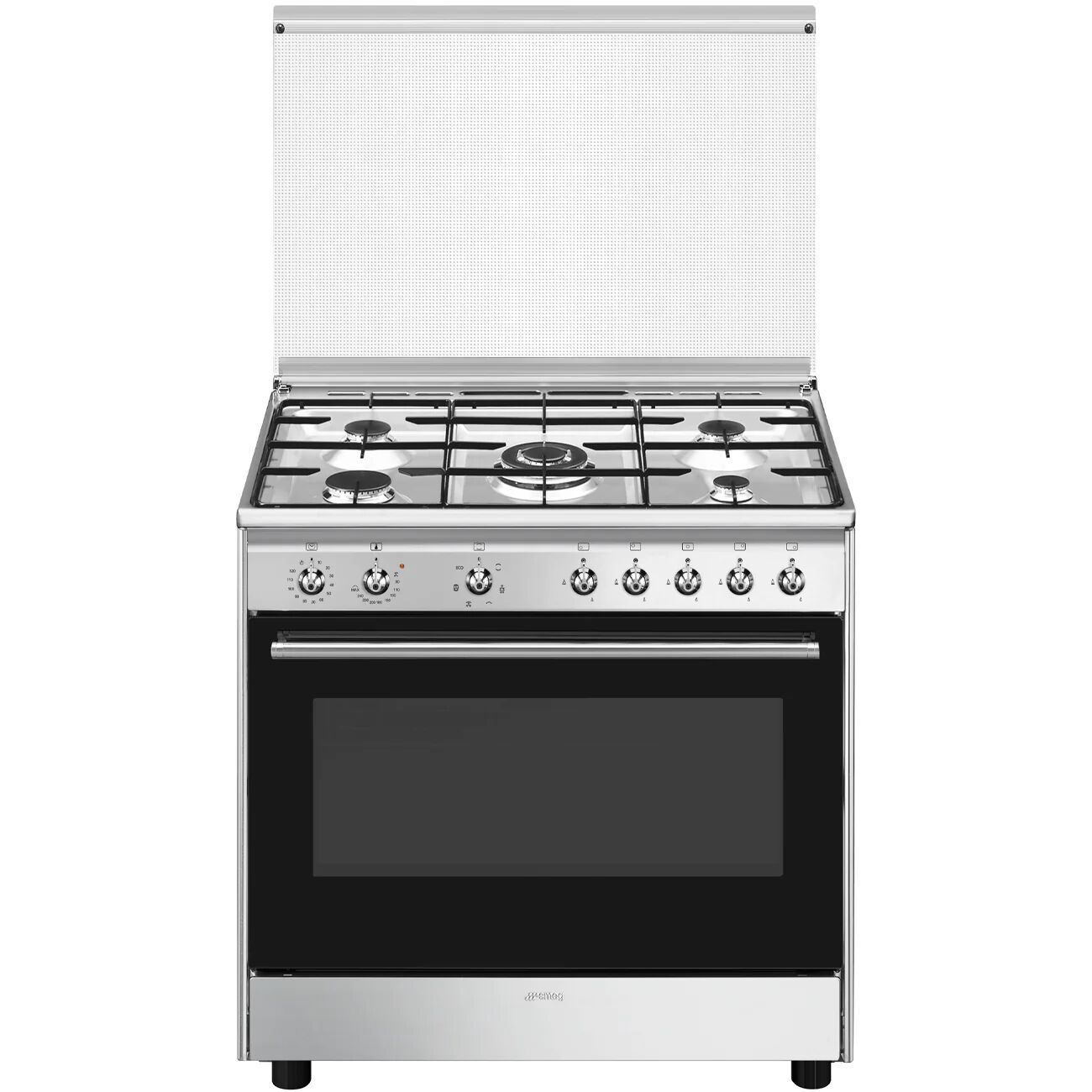 Ⓜ️🔵🔵🔵 Smeg CX91GM - Cucina, Piano cottura a a Gas, 90x60 cm, Acciaio Inox, Forno Termov
