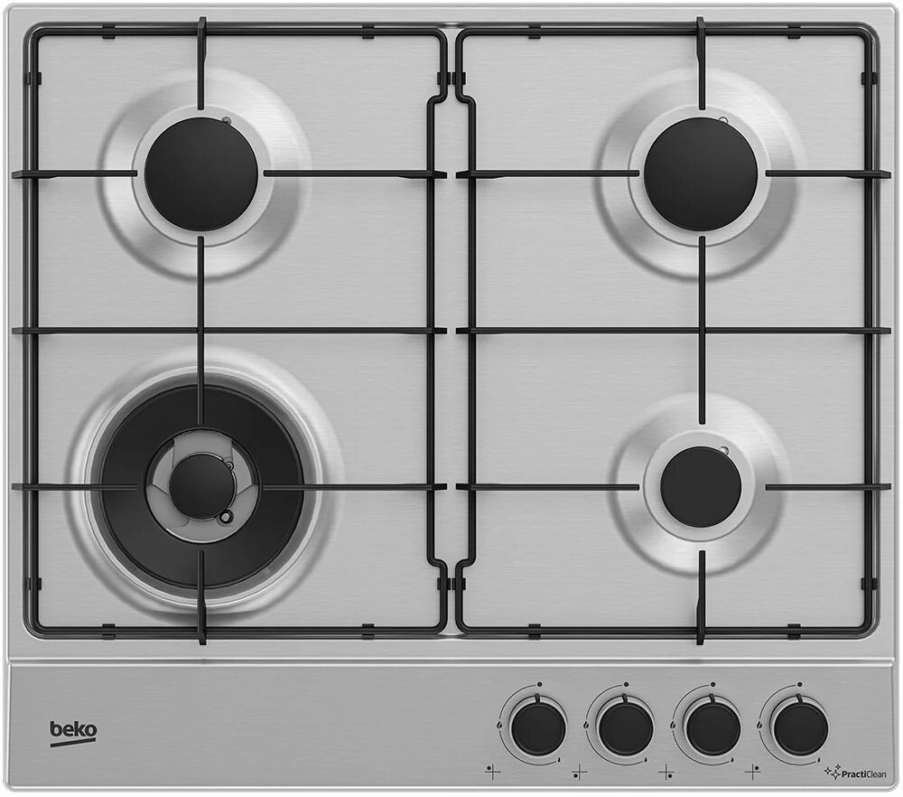 Beko HIAW64224SXE Stainless steel Da incasso 58 cm Gas 4 Fornello(i)