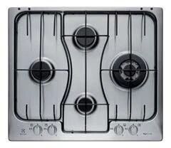 Electrolux RGG6243LOX Nero, Acciaio inossidabile Da incasso 60 cm Gas 4 Fornello(i)