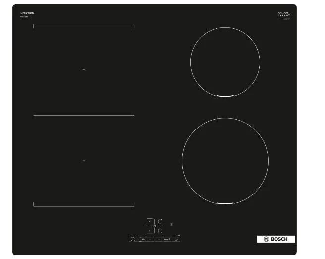 Bosch Serie 4 PVS611BB6E piano cottura Nero Da incasso 60 cm Piano cottura a induzione 4 Fornello(i)