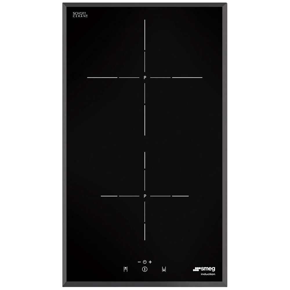 SMEG Universal SI5322B piano cottura Nero Da incasso 30 cm Piano cottura a induzione 2 Fornello(i)