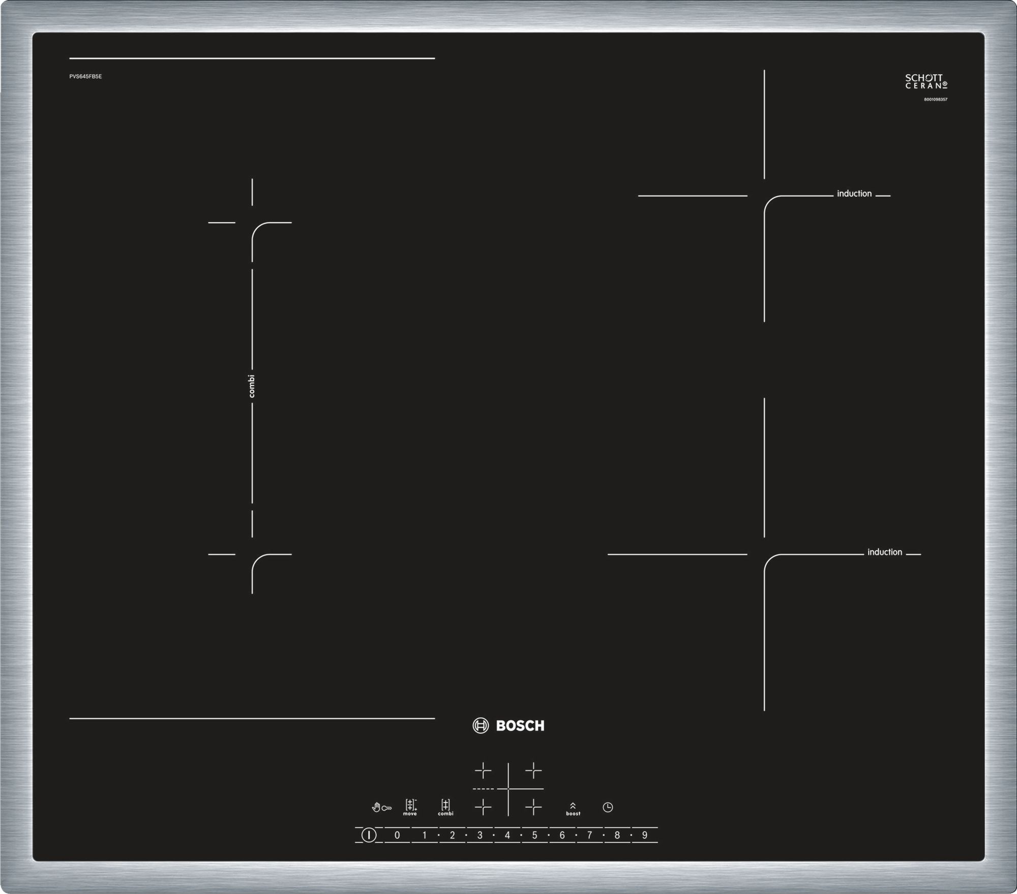 Bosch PIANO COTTURA INDUZIONE 4 ZONE FLEXI PVS645FB5E