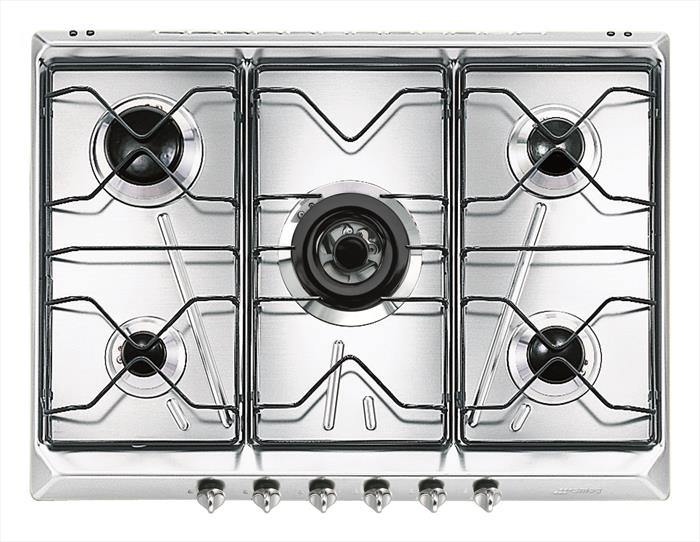 SMEG Piano Cottura A Gas Srv576-5 5 Fuochi 68,5cm-inox